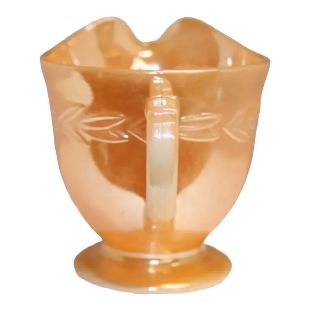 VINTAGE Fire King‎ Oven Ware Peach Lustre Luster Laurel Leaf Creamer W/ Spout